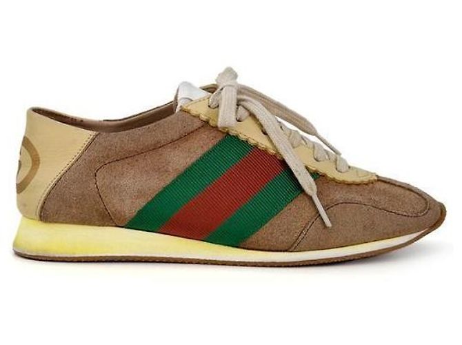Gucci Sneakers basse Rocket in scamosciato GG Web da donna Beige Marrone - vista 5