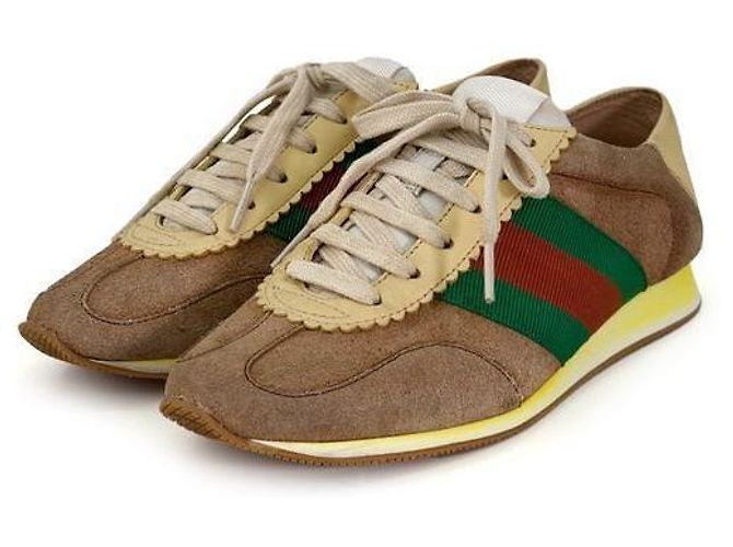 Gucci Sneakers basse Rocket in scamosciato GG Web da donna Beige Marrone - vista 6