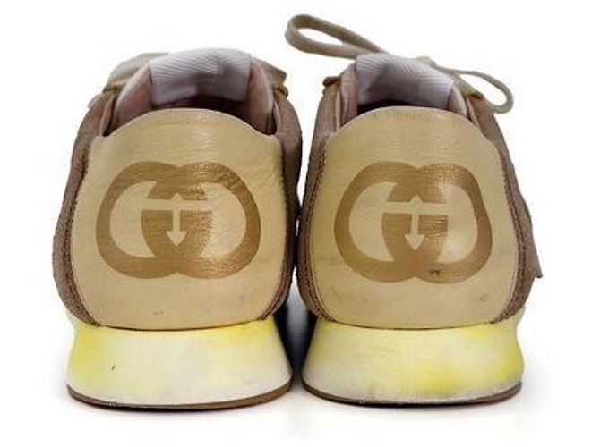 Gucci Sneakers basse Rocket in scamosciato GG Web da donna Beige Marrone - vista 8