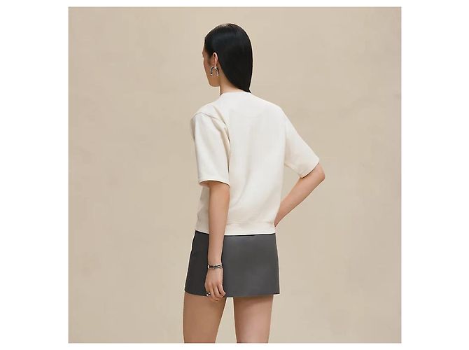 Hermès Bestickter Kurzarm-Sweatshirt für Damen Mehrfarben - Ansicht 3