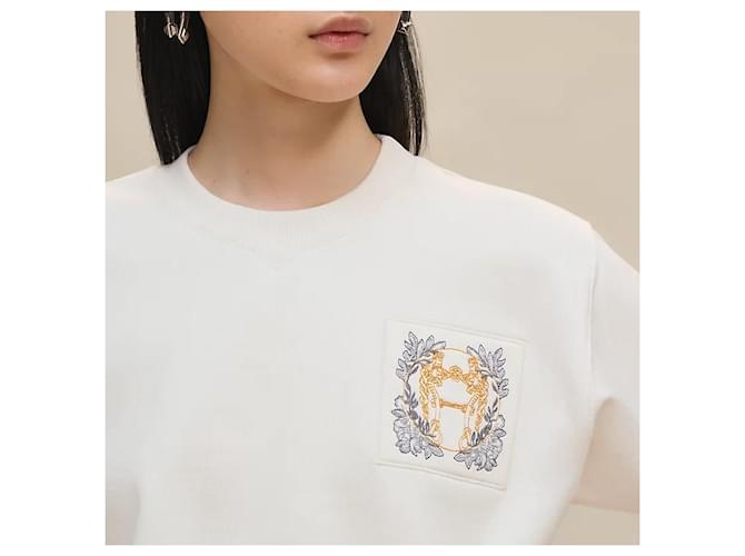 Hermès Bestickter Kurzarm-Sweatshirt für Damen Mehrfarben - Ansicht 5