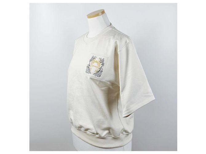 Hermès Bestickter Kurzarm-Sweatshirt für Damen Mehrfarben - Ansicht 8