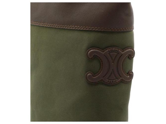 Céline Hohe Stiefel aus Nylon und Kalbsleder Braun - Ansicht 10