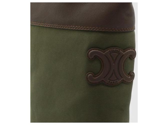 Céline Hohe Stiefel aus Nylon und Kalbsleder Braun - Ansicht 11
