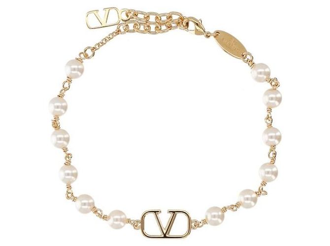 Valentino Bracciale con perle Logo Signature D'oro - vista 4