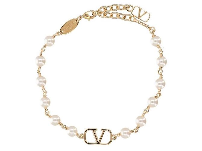 Valentino Bracciale con perle Logo Signature D'oro - vista 5
