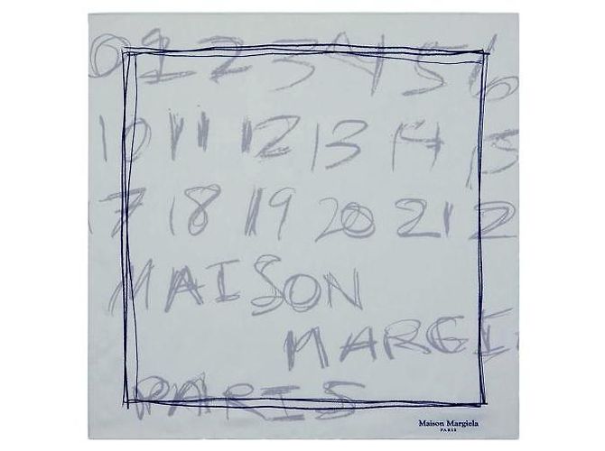 Maison Martin Margiela Seidenpullover mit numerischen Mustern Blau - Ansicht 5