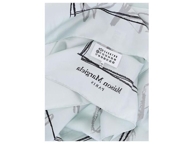 Maison Martin Margiela Seidenpullover mit numerischen Mustern Blau - Ansicht 6