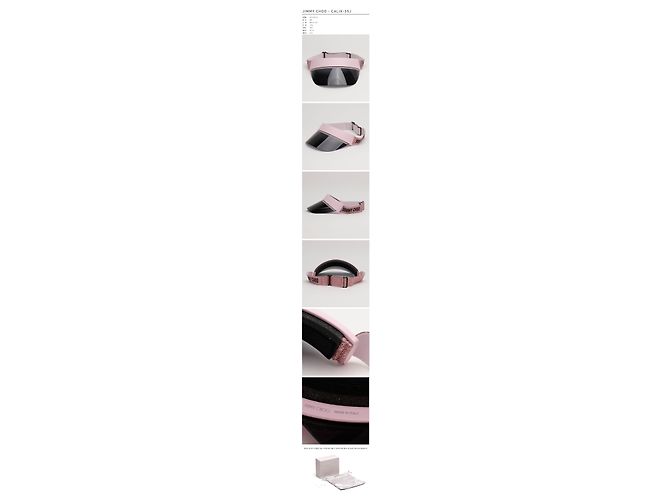 Jimmy Choo Visiera da Sole Calix Golf Escursionismo Moda Rosa Perla Banding Rosa Cappello da Sole Multicolore - vista 4