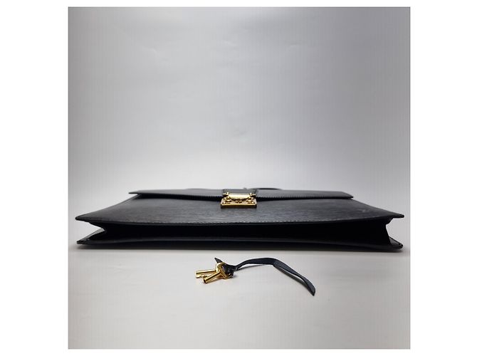 Louis Vuitton Sac Document en Cuir Epi Noir - vue 13