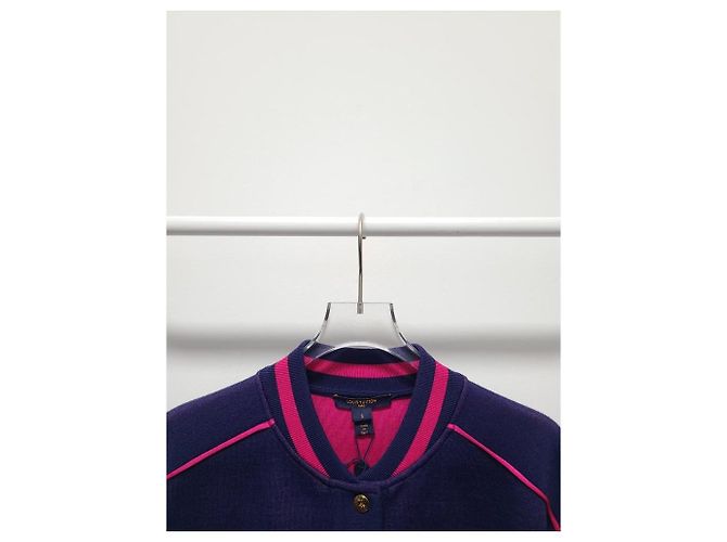 Louis Vuitton Strickjacke im Bomber-Stil mit Purple Block Monogramm Lila - Ansicht 2