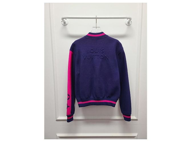 Louis Vuitton Strickjacke im Bomber-Stil mit Purple Block Monogramm Lila - Ansicht 5