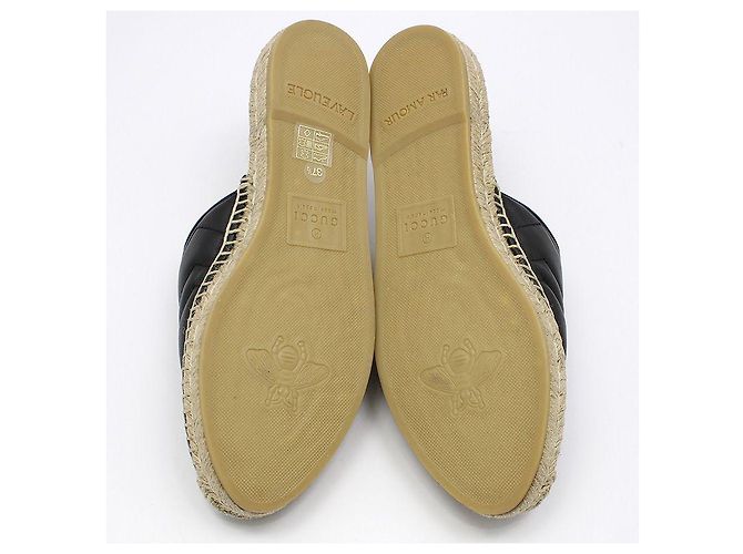 Gucci Mule espadrille loafer GG Marmont nero Marrone - vista 7