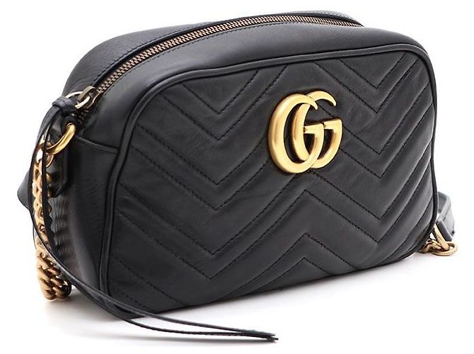 Gucci Borsa a Spalla e Borsa a Tracolla GG Marmont Matelassé Small Chain Nero - vista 2