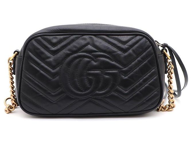 Gucci Borsa a Spalla e Borsa a Tracolla GG Marmont Matelassé Small Chain Nero - vista 3