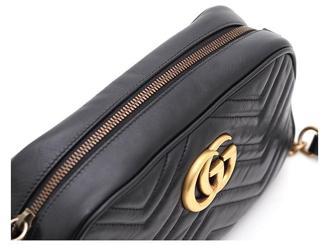 Gucci Borsa a Spalla e Borsa a Tracolla GG Marmont Matelassé Small Chain Nero - vista 4