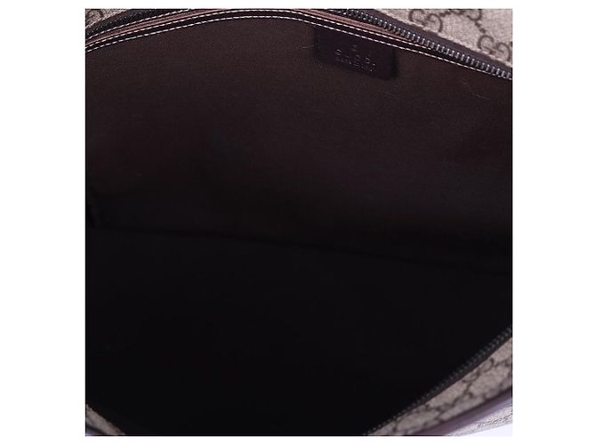 Gucci Canvas Schultertasche mit Reißverschluss Braun - Ansicht 12