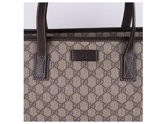 Gucci Canvas Schultertasche mit Reißverschluss Braun - Ansicht 2