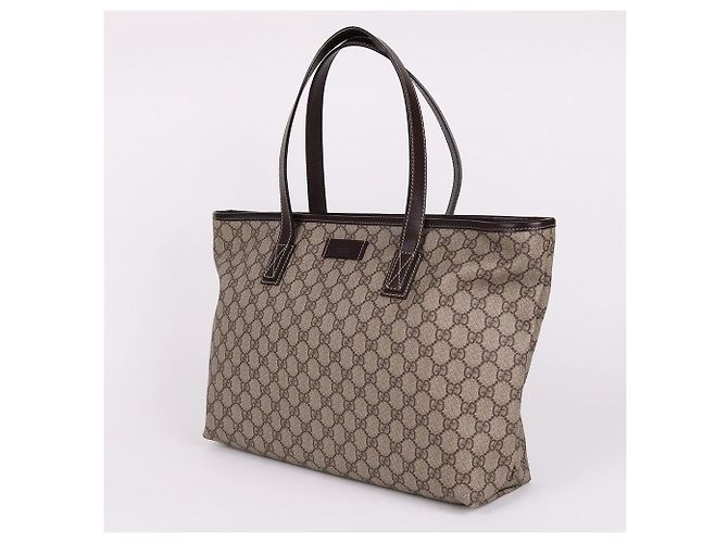 Gucci Canvas Schultertasche mit Reißverschluss Braun - Ansicht 3