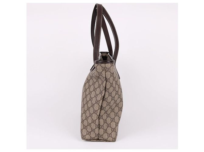 Gucci Canvas Schultertasche mit Reißverschluss Braun - Ansicht 5