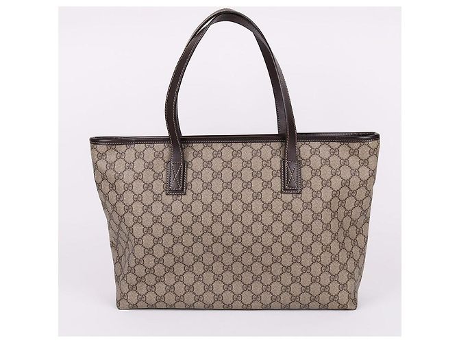 Gucci Canvas Schultertasche mit Reißverschluss Braun - Ansicht 6