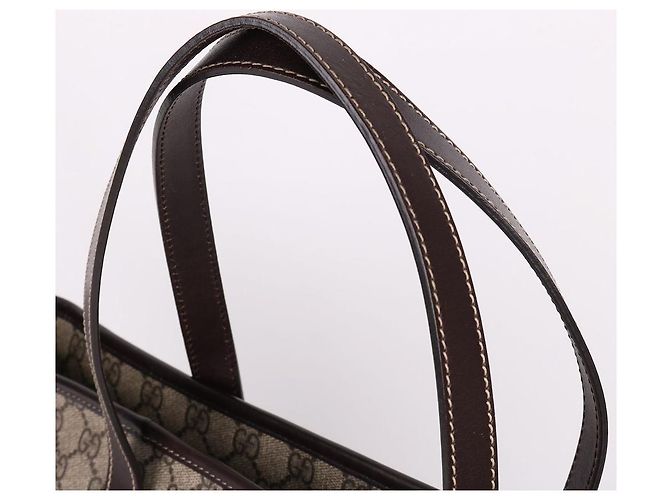 Gucci Canvas Schultertasche mit Reißverschluss Braun - Ansicht 7