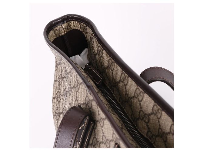 Gucci Canvas Schultertasche mit Reißverschluss Braun - Ansicht 8