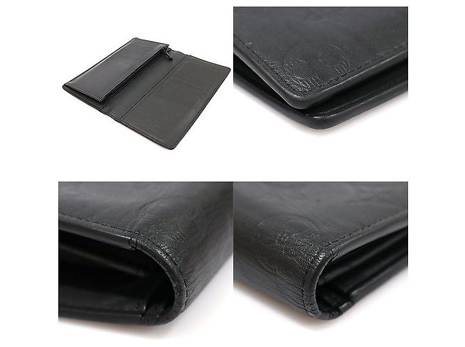 Louis Vuitton Portafoglio lungo Brazza in pelle di vitello Monogram Shadow nero - vista 6