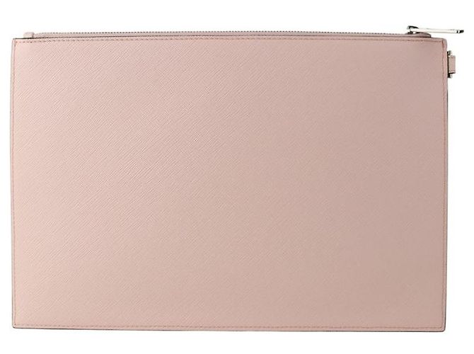 Givenchy Clutch in pelle rosa con logo vintage - vista 2