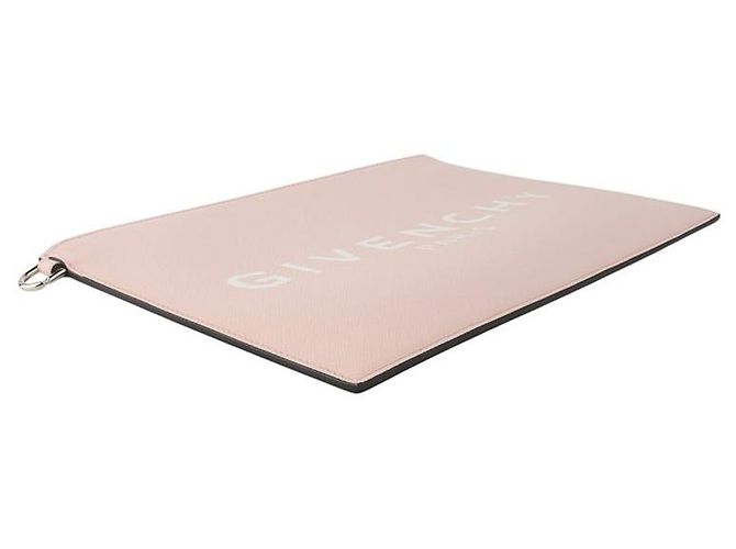 Givenchy Clutch in pelle rosa con logo vintage - vista 3