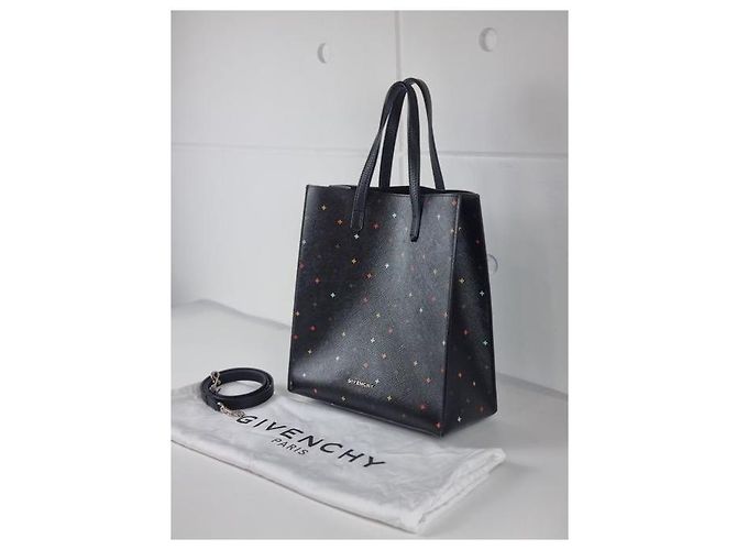 Givenchy Vertikaler Saffiano Leder Tote Schulterbeutel Silber - Ansicht 2