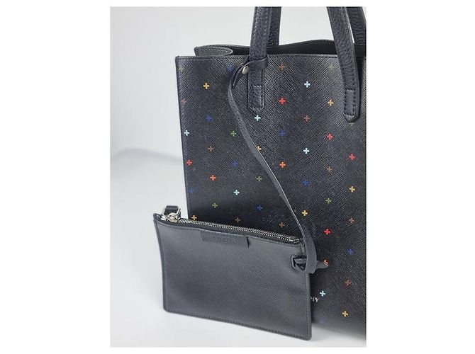Givenchy Vertikaler Saffiano Leder Tote Schulterbeutel Silber - Ansicht 20