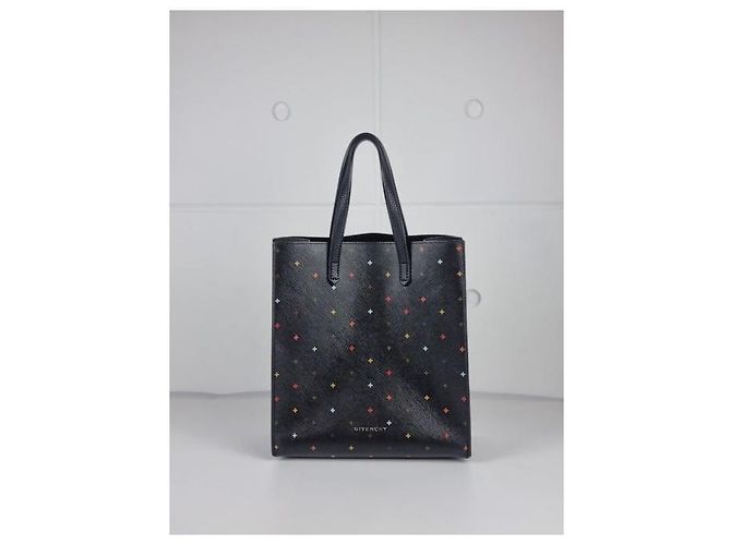 Givenchy Vertikaler Saffiano Leder Tote Schulterbeutel Silber - Ansicht 3
