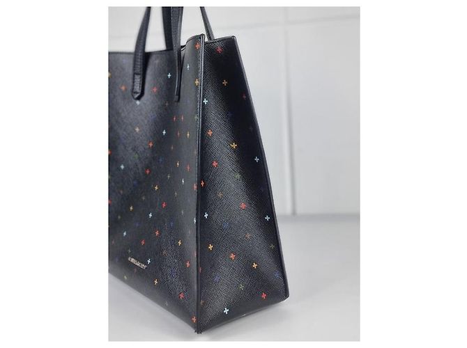 Givenchy Vertikaler Saffiano Leder Tote Schulterbeutel Silber - Ansicht 6