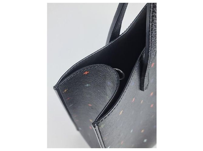 Givenchy Vertikaler Saffiano Leder Tote Schulterbeutel Silber - Ansicht 8