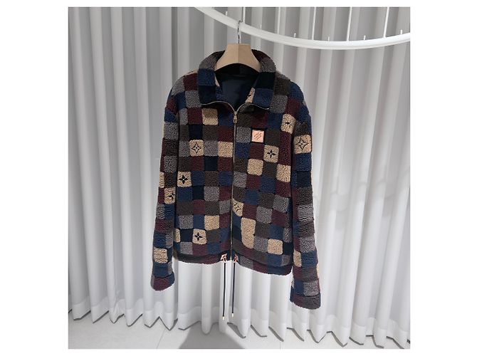 Louis Vuitton Giacca Bomber in Pile Damier A+/XL Multicolore - vista 2