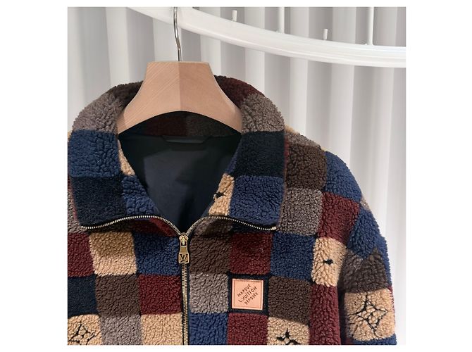 Louis Vuitton Giacca Bomber in Pile Damier A+/XL Multicolore - vista 4