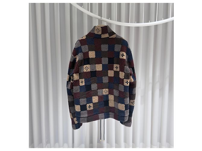 Louis Vuitton Giacca Bomber in Pile Damier A+/XL Multicolore - vista 6