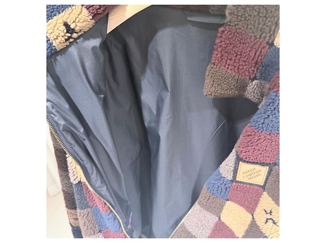 Louis Vuitton Giacca Bomber in Pile Damier A+/XL Multicolore - vista 7