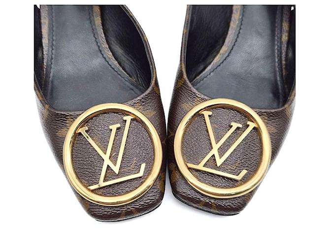 Louis Vuitton Décolleté slingback Monogram Madeleine Marrone - vista 4
