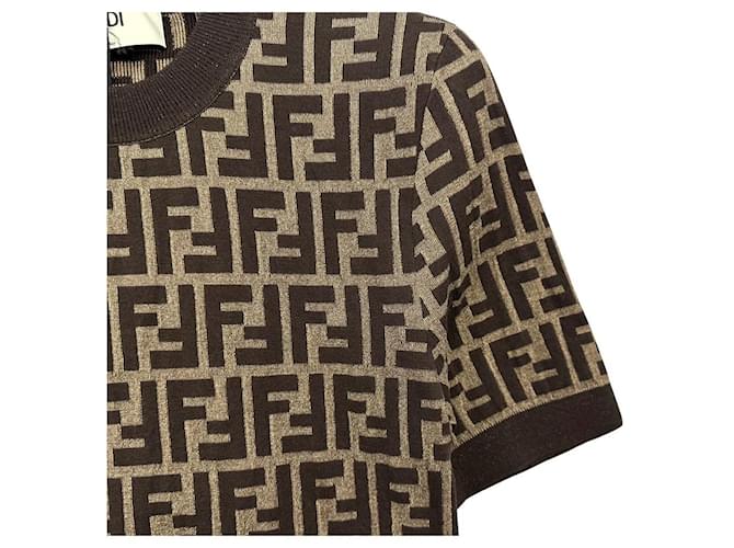 Fendi Strickware aus Baumwolle für Damen Braun - Ansicht 8