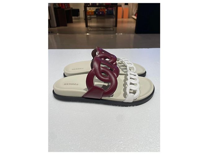 Hermès Extra Sandalen Weiß Braun - Ansicht 10