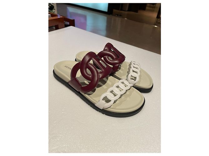 Hermès Extra Sandalen Weiß Braun - Ansicht 5