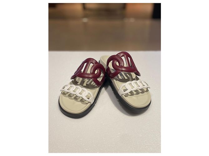 Hermès Extra Sandalen Weiß Braun - Ansicht 8
