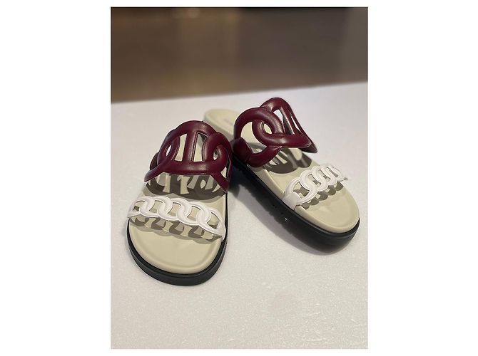 Hermès Extra Sandalen Weiß Braun - Ansicht 9