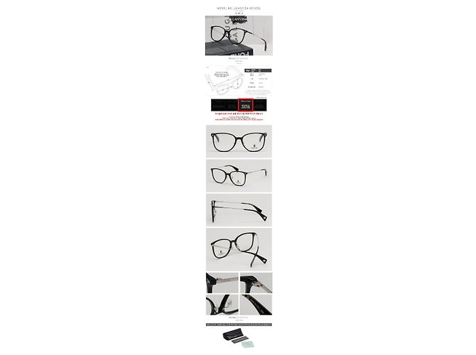 Lanvin Eyeglass Frame Luxury Square Black Lightweight Acetate Multiple colors - view 3