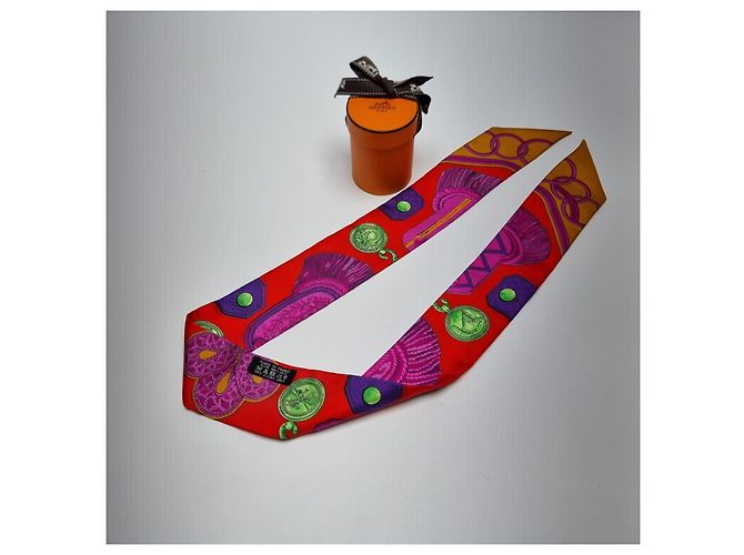 Hermès Sciarpa Twilly (Qualità da Esposizione, Seta) Multicolore - vista 4