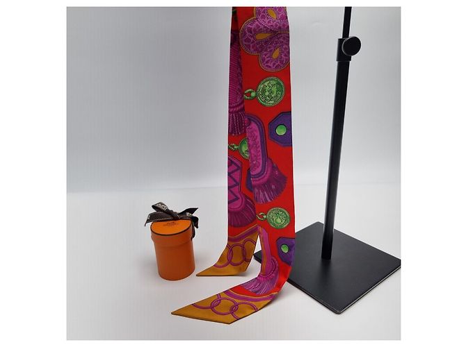 Hermès Sciarpa Twilly (Qualità da Esposizione, Seta) Multicolore - vista 6