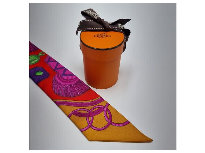 Hermès Sciarpa Twilly (Qualità da Esposizione, Seta) Multicolore - vista 8