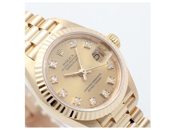 Rolex Original Diamond Datejust Gold Damenuhr Golden - Ansicht 11